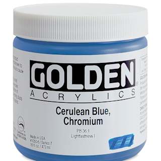 Golden Heavy Body Artist Acrylics - Cerulean Blue Chromium, 16 oz Jar