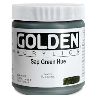 Golden Heavy Body Artist Acrylics - Sap Green Hue, 8 oz Jar