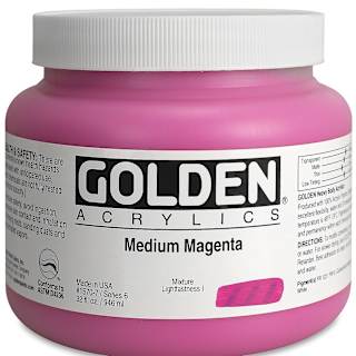Golden Heavy Body Acrylic Paint - Medium Magenta, 32 oz jar