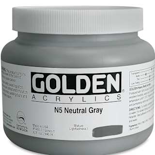 Golden Heavy Body Artist Acrylics - Neutral Gray N5, 32 oz Jar