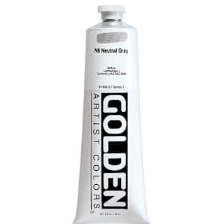 Golden Heavy Body Acrylic Paint - Neutral Gray N8, 5 oz tube