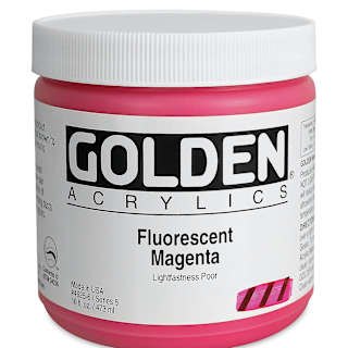 Golden Heavy Body Acrylic Paint - Fluorescent Magenta, 16 oz jar