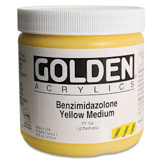 Golden Heavy Body Artist Acrylics - Benzimidazolone Yellow Medium, 16 oz
