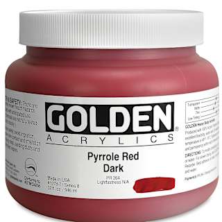 Golden Heavy Body Artist Acrylics - Pyrrole Red Dark, 32 oz Jar