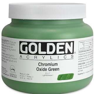 Golden Heavy Body Artist Acrylics - Chromium Oxide Green, 32 oz Jar