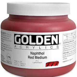 Golden Heavy Body Artist Acrylics - Naphthol Red Medium, 32 oz Jar