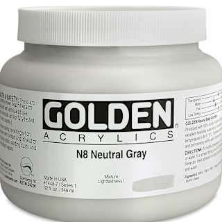 Golden Heavy Body Artist Acrylics - Neutral Gray N8, 32 oz Jar