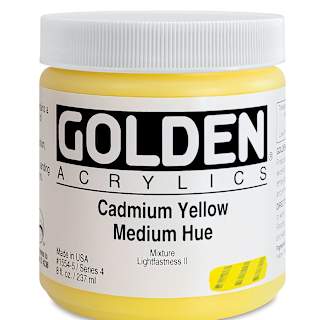 Golden Heavy Body Artist Acrylics - Cadmium Yellow Medium Hue, 8 oz jar