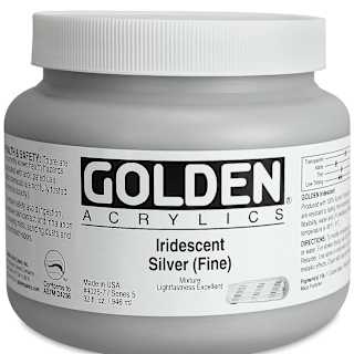Golden Heavy Body Artist Acrylics - Iridescent Silver (Fine), 32 oz Jar
