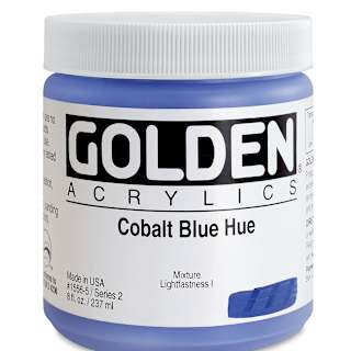 Golden Heavy Body Artist Acrylics - Cobalt Blue Hue, 8 oz Jar