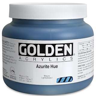 Golden Heavy Body Artist Acrylics - Azurite Hue, 32 oz Jar