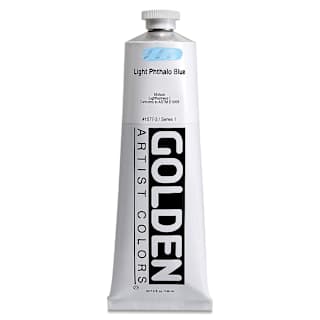 Golden Heavy Body Artist Acrylics - Light Phthalo Blue, 5 oz