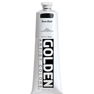 Golden Heavy Body Artist Acrylics - Bone Black, 5 oz Tube