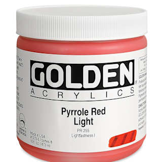 Golden Heavy Body Artist Acrylics - Pyrrole Red Light, 16 oz Jar