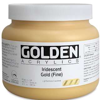 Golden Heavy Body Artist Acrylics - Iridescent Gold (Fine), 32 oz Jar