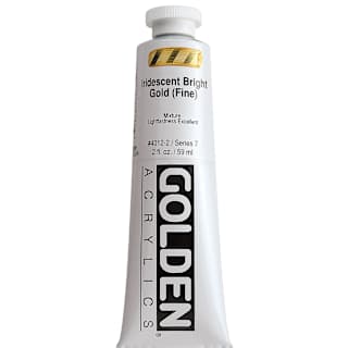 Golden Heavy Body Artist Acrylics - Iridescent Bright Gold (Fine)(65), 2 oz Tube