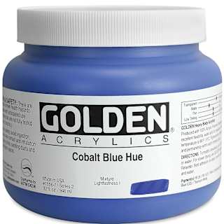 Golden Heavy Body Artist Acrylics - Cobalt Blue Hue, 32 oz Jar