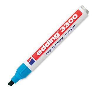 Edding Permanent Marker - Light Blue, 3300, Chisel Nib, 1-5 mm