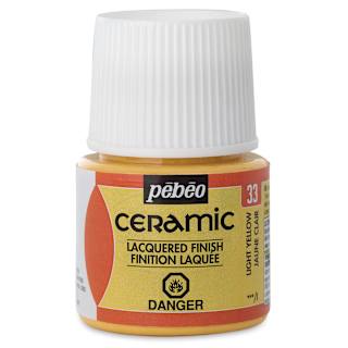 Pebeo Ceramic Paint - Light Yellow, 45 ml