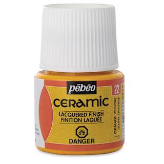 Pebeo Ceramic Paint - Orange Yellow, 45 ml