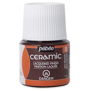 Pebeo Ceramic Paint - Red Brown, 45 ml
