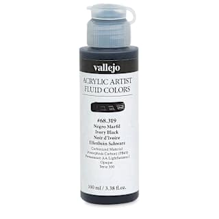 Vallejo Fluid Acrylic - Ivory Black, 100 ml