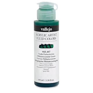 Vallejo Fluid Acrylic - Phthalocyanine Green, 100 ml