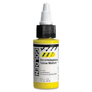 Golden : High Flow : Acrylic Paint : 30ml (1oz): Benzimidazolone Yellow Medium : S3