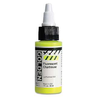 Golden High Flow Acrylics - Fluorescent Chartreuse, 1 oz bottle