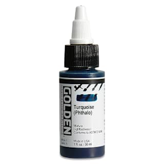 Golden High Flow Acrylics - Turquois (Phthalo), 1 oz bottle