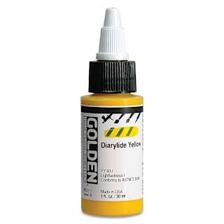 Golden High Flow Acrylics - Diarylide Yellow, 1 oz bottle