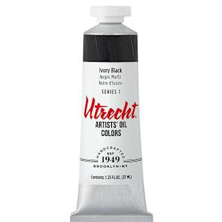 Utrecht Artists' Oil Paint - Ivory Black, 37 ml tube