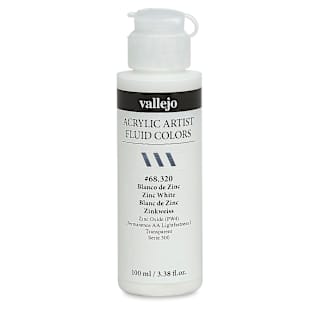Vallejo Fluid Acrylic - Zinc White, 100 ml