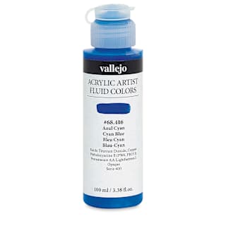 Vallejo Fluid Acrylic - Cyan Blue, 100 ml
