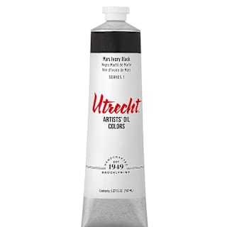 Utrecht Artists' Oil Paint - Mars Ivory Black, 150 ml tube