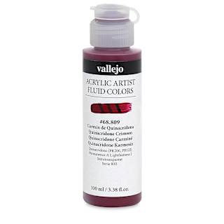 Vallejo Fluid Acrylic - Quinacridone Crimson, 100 ml