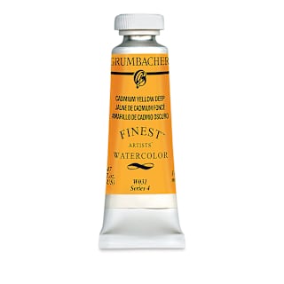 Grumbacher Finest Artists' Watercolor - Cadmium Yellow Deep, 14 ml tube