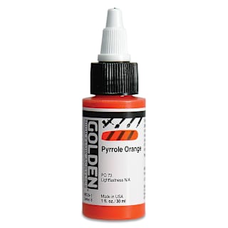 Golden : High Flow : Acrylic Paint : 30ml (1oz): Pyrrole Orange : S8