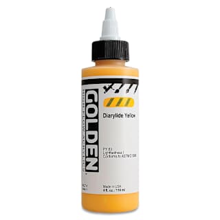 Golden High Flow Acrylics - Diarylide Yellow, 4 oz bottle