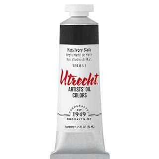 Utrecht Artists' Oil Paint - Mars Ivory Black, 37 ml tube