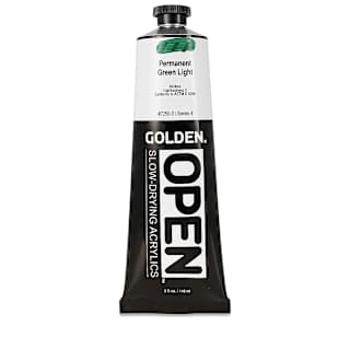 Golden Open Acrylics - Permanent Green Light, 5 oz Tube