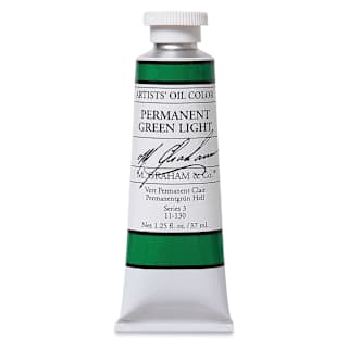 M. Graham Artists' Oil Color - Permanent Green Light, 37 ml tube
