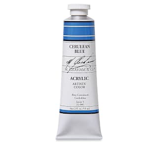 M. Graham Artists' Acrylics - Cerulean Blue, 2 oz tube