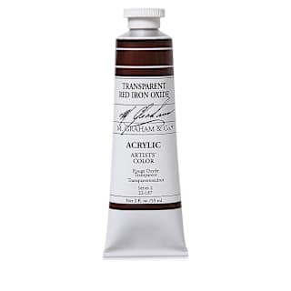M. Graham Artists' Acrylics - Transparent Red Oxide, 2 oz tube