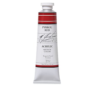 M. Graham Artists' Acrylics - Pyrrol Red, 2 oz tube