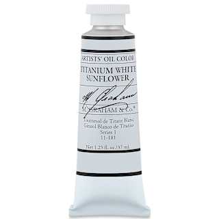M. Graham Artists' Oil Color - Titanium White Sunflower, 37 ml tube