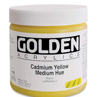 Golden Heavy Body Artist Acrylics - Cadmium Yellow Medium Hue, 16 oz Jar
