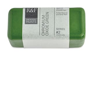 R&F Encaustic Paint Block - Chromium Oxide Green, 104 ml block