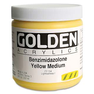 Golden Heavy Body Artist Acrylics - Benzimidazolone Yellow Medium, 8 oz