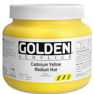 Golden Heavy Body Artist Acrylics - Cadmium Yellow Medium Hue, 32 oz Jar